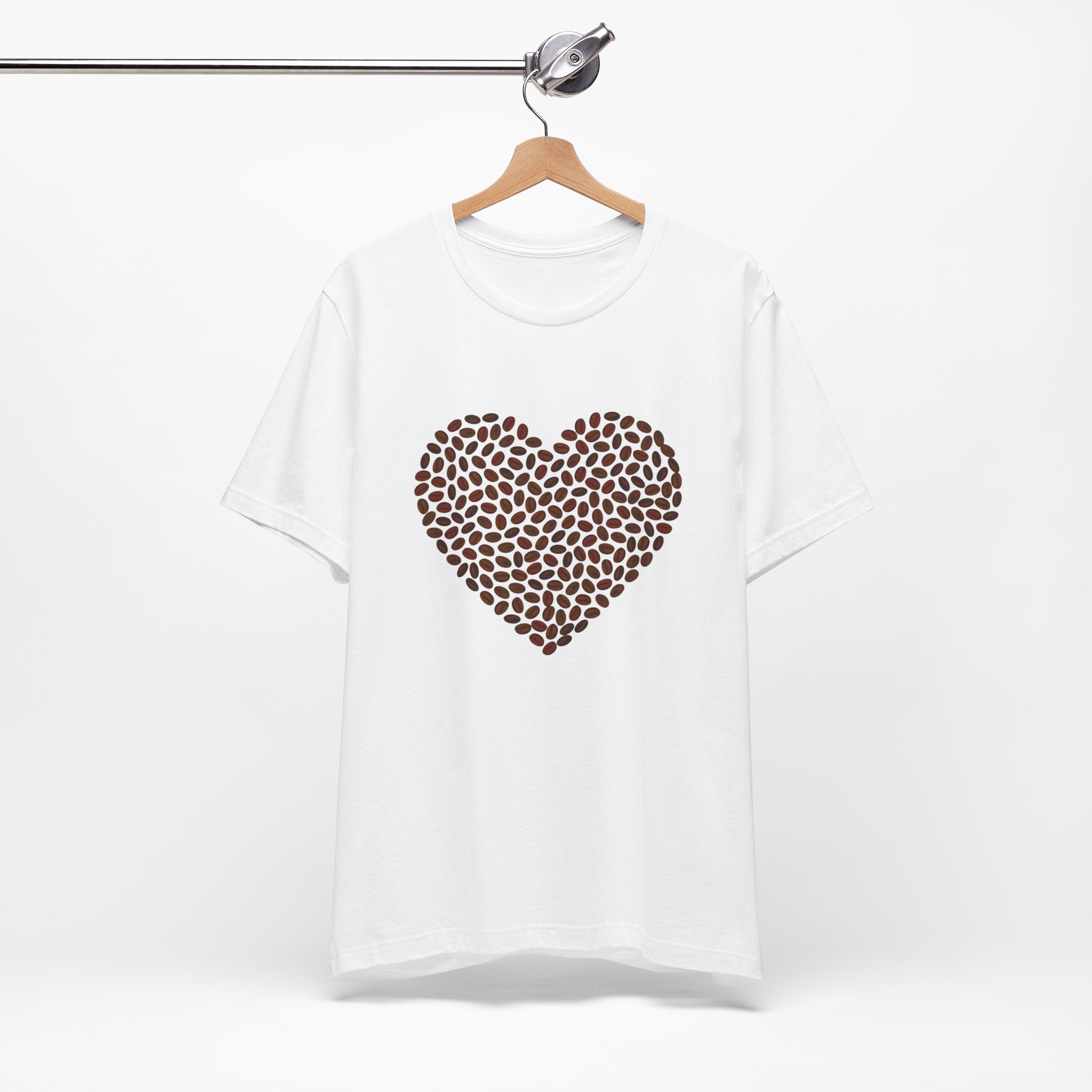 Custom Retro - a - go - go Series Coffee Bean Heart Unisex Jersey Short Sleeve T - Shirt - POPvault