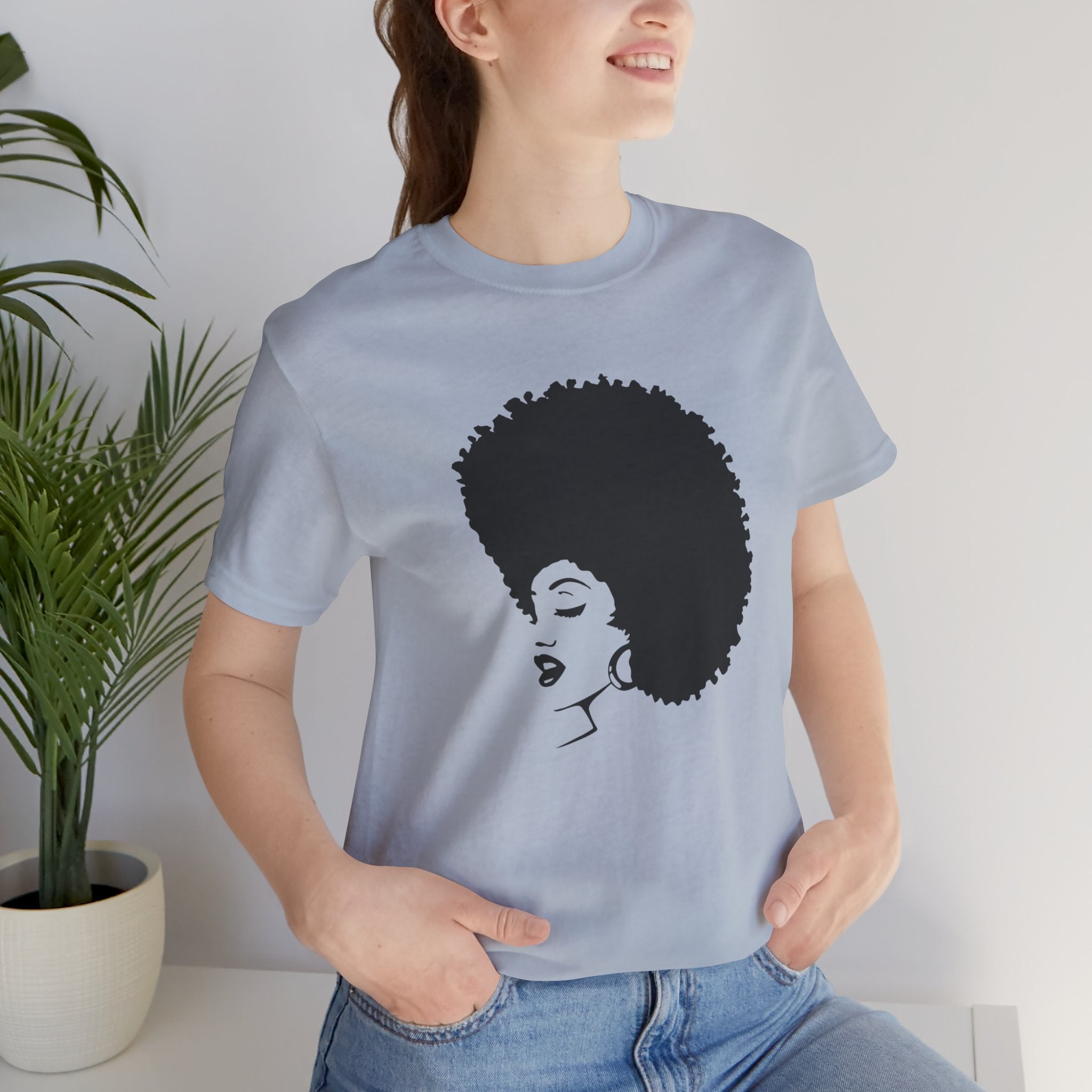 Custom Retro - a - go - go Series 70's Afro Unisex Jersey Short Sleeve T - Shirt - POPvault