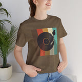 Custom Retro-a-go-go Series Record Color Graphic Unisex Jersey Short Sleeve T-Shirt