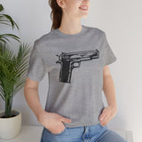 Custom Retro - a - go - go Series Handgun Unisex Jersey Short Sleeve T - Shirt - POPvault