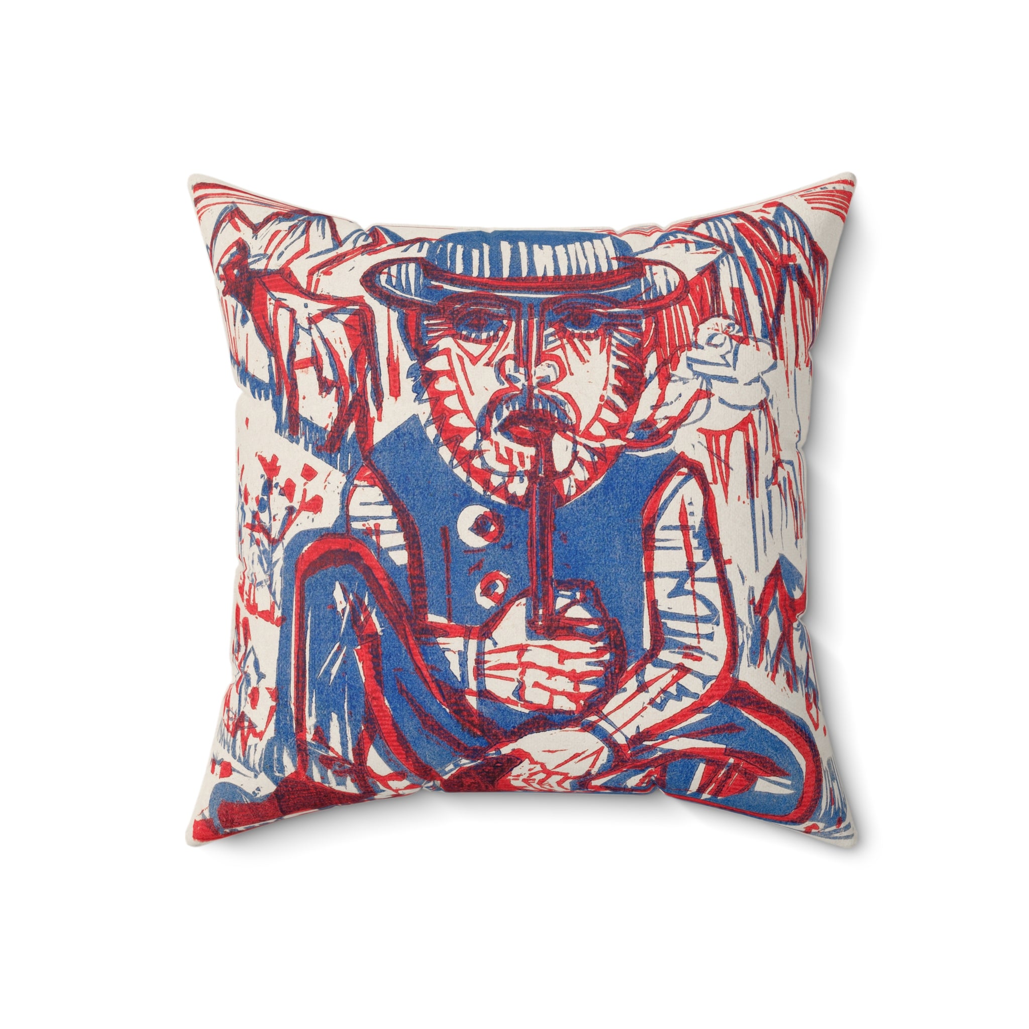 Masters of Art Ernst Ludwig Kirchner Smoking Peasant Square Indoor Accent Pillow