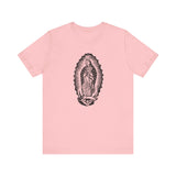 Custom Retro - a - go - go Series Virgin Mary Unisex Jersey Short Sleeve T - Shirt - POPvault