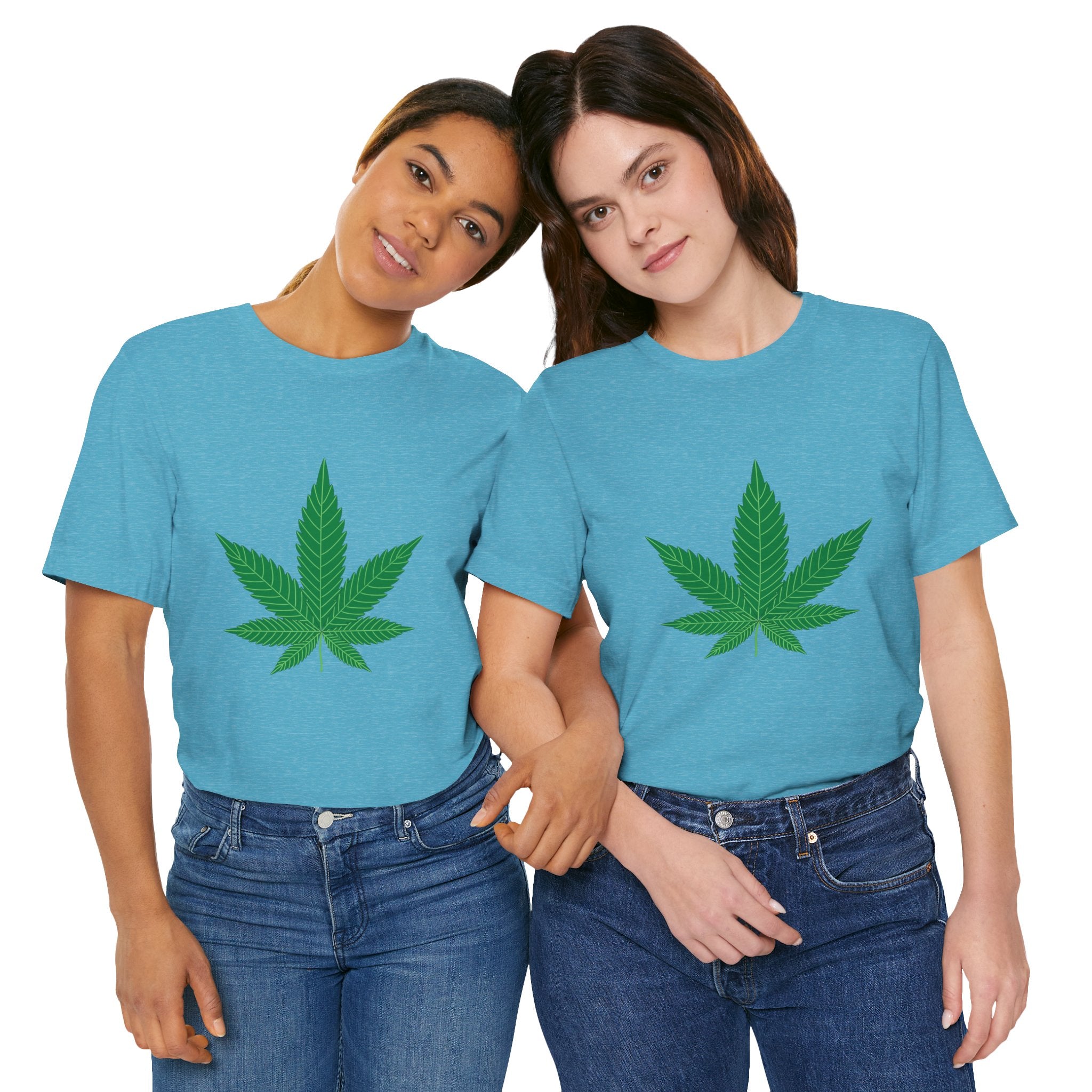 Custom Retro - a - go - go Series Herb Leaf Unisex Jersey Short Sleeve T - Shirt - POPvault