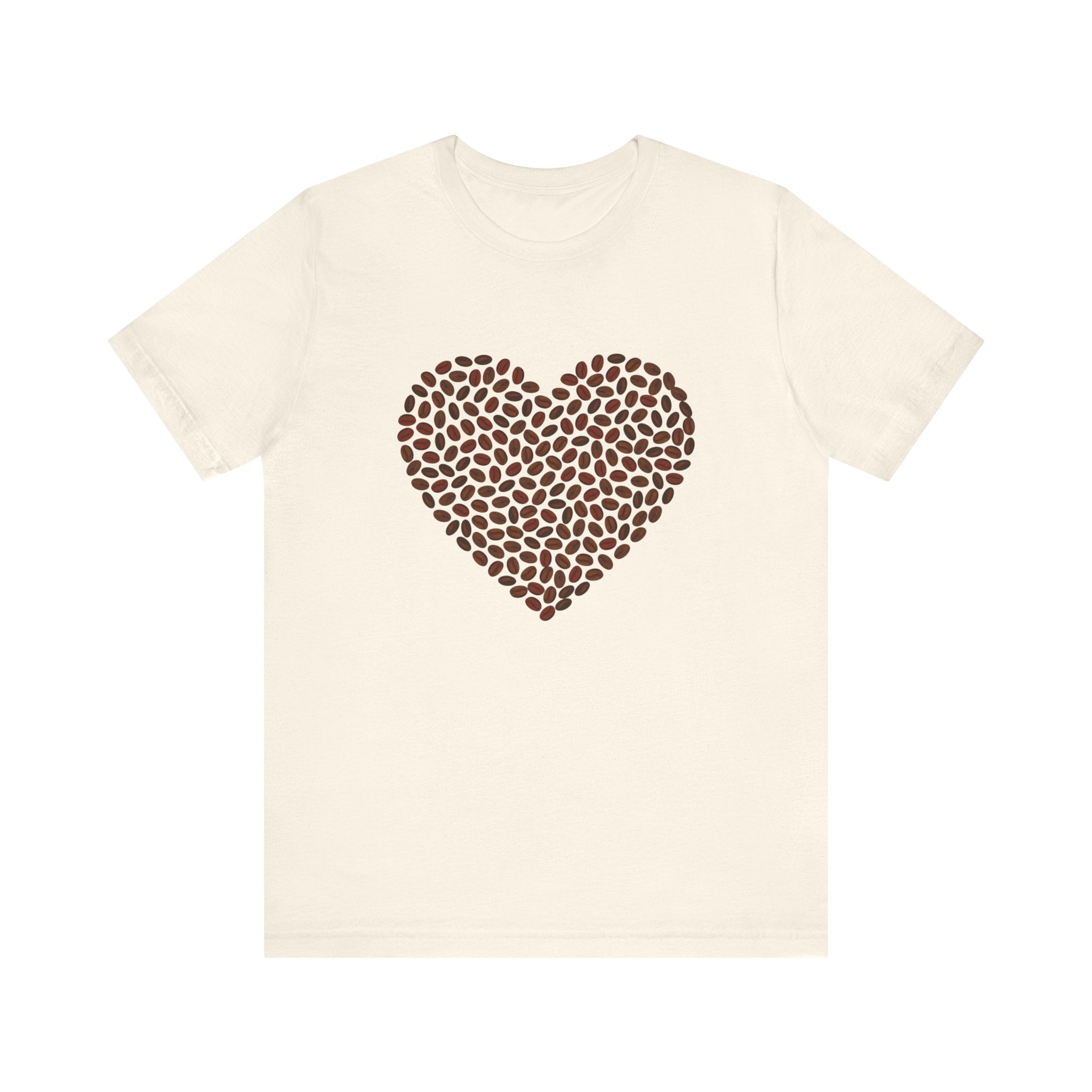 Custom Retro - a - go - go Series Coffee Bean Heart Unisex Jersey Short Sleeve T - Shirt - POPvault