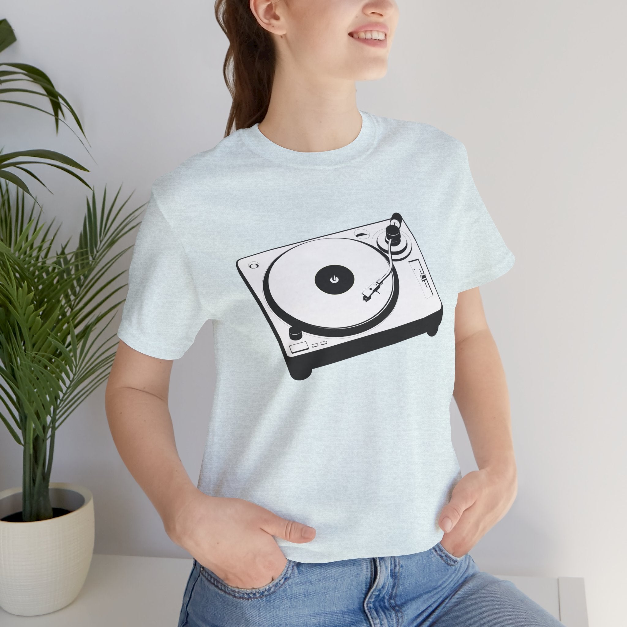 Custom Retro-a-go-go Series Turntable Unisex Jersey Short Sleeve T-Shirt - POPvault - 18392713330132369722