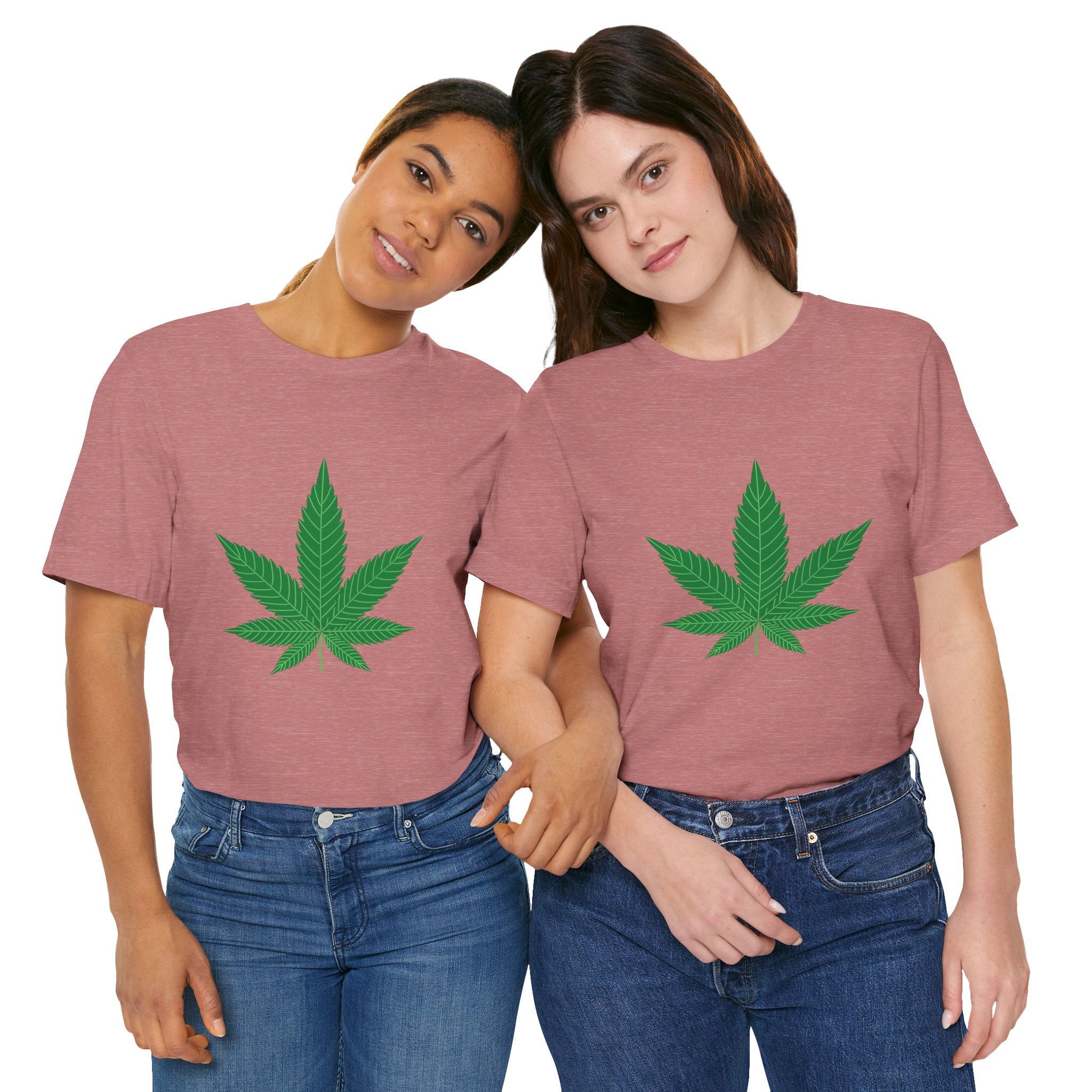 Custom Retro - a - go - go Series Herb Leaf Unisex Jersey Short Sleeve T - Shirt - POPvault