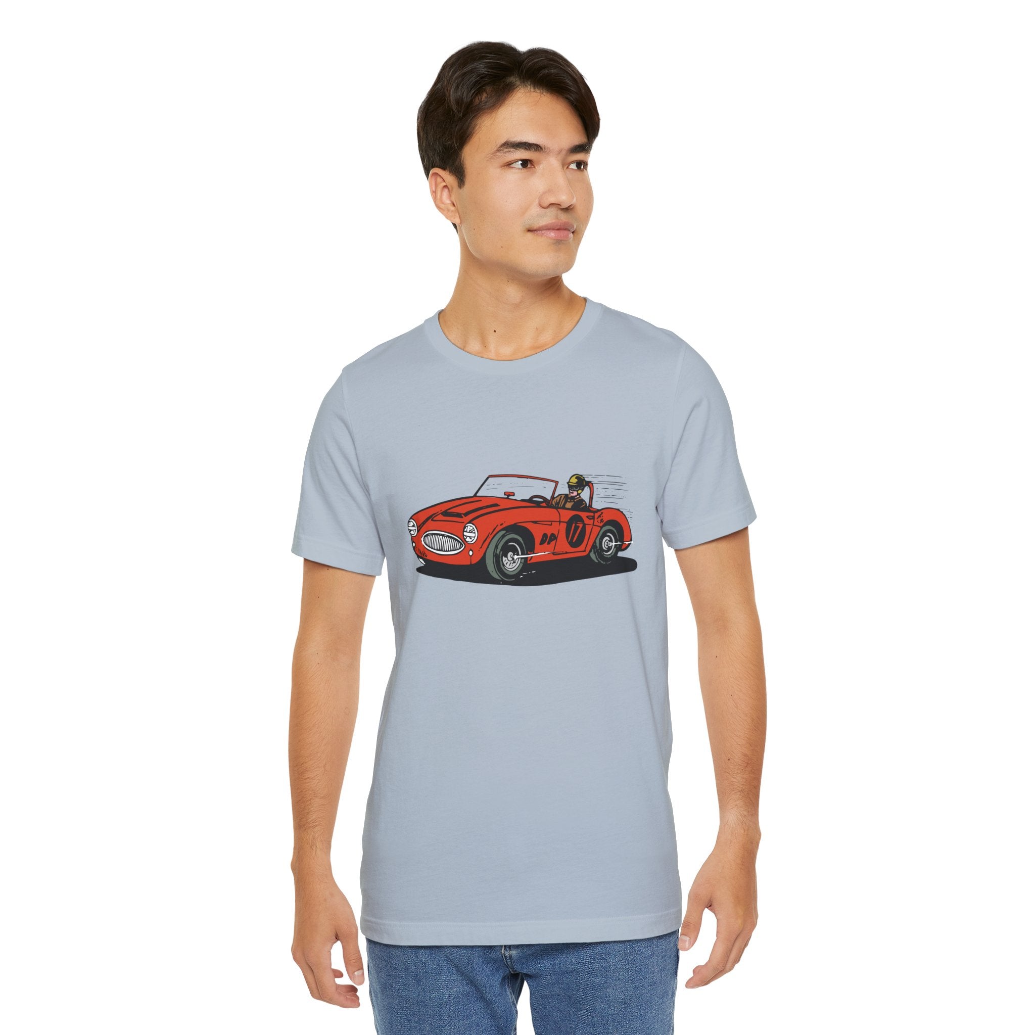 Custom Retro - a - go - go Series Retro Race Car Unisex Jersey Short Sleeve T - Shirt - POPvault