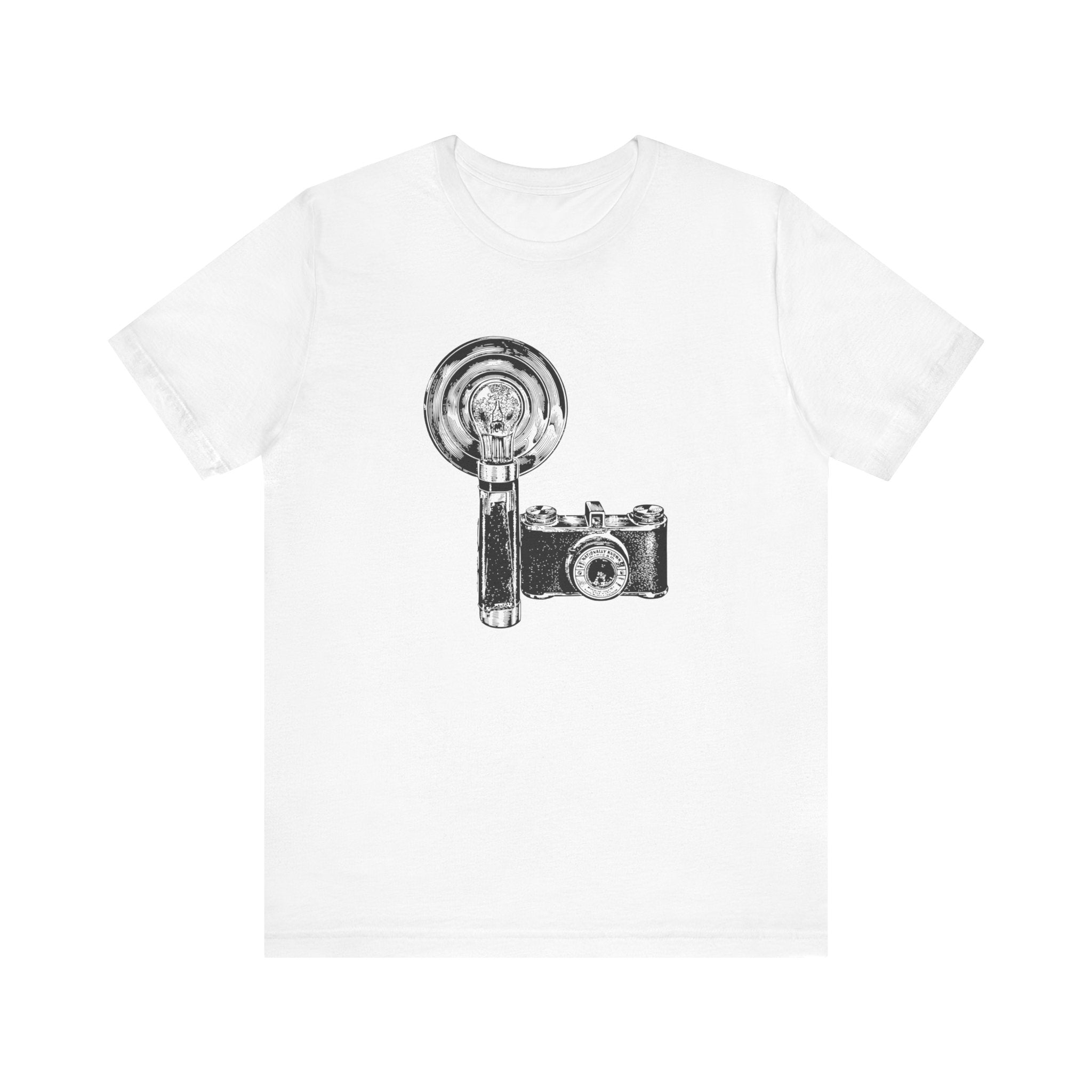 Custom Retro-a-go-go Series Camera & Flash Unisex Jersey Short Sleeve T-Shirt