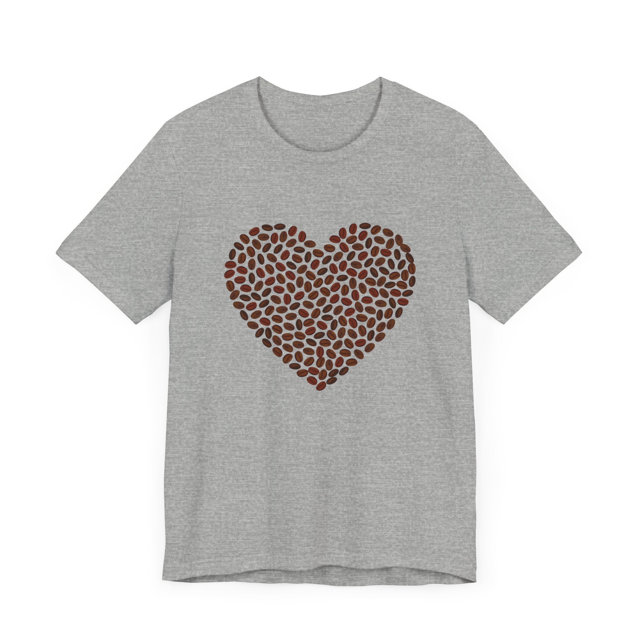 Custom Retro - a - go - go Series Coffee Bean Heart Unisex Jersey Short Sleeve T - Shirt - POPvault