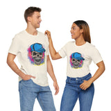 Custom Retro-a-go-go Series Grunge Skull Unisex Jersey Short Sleeve T-Shirt