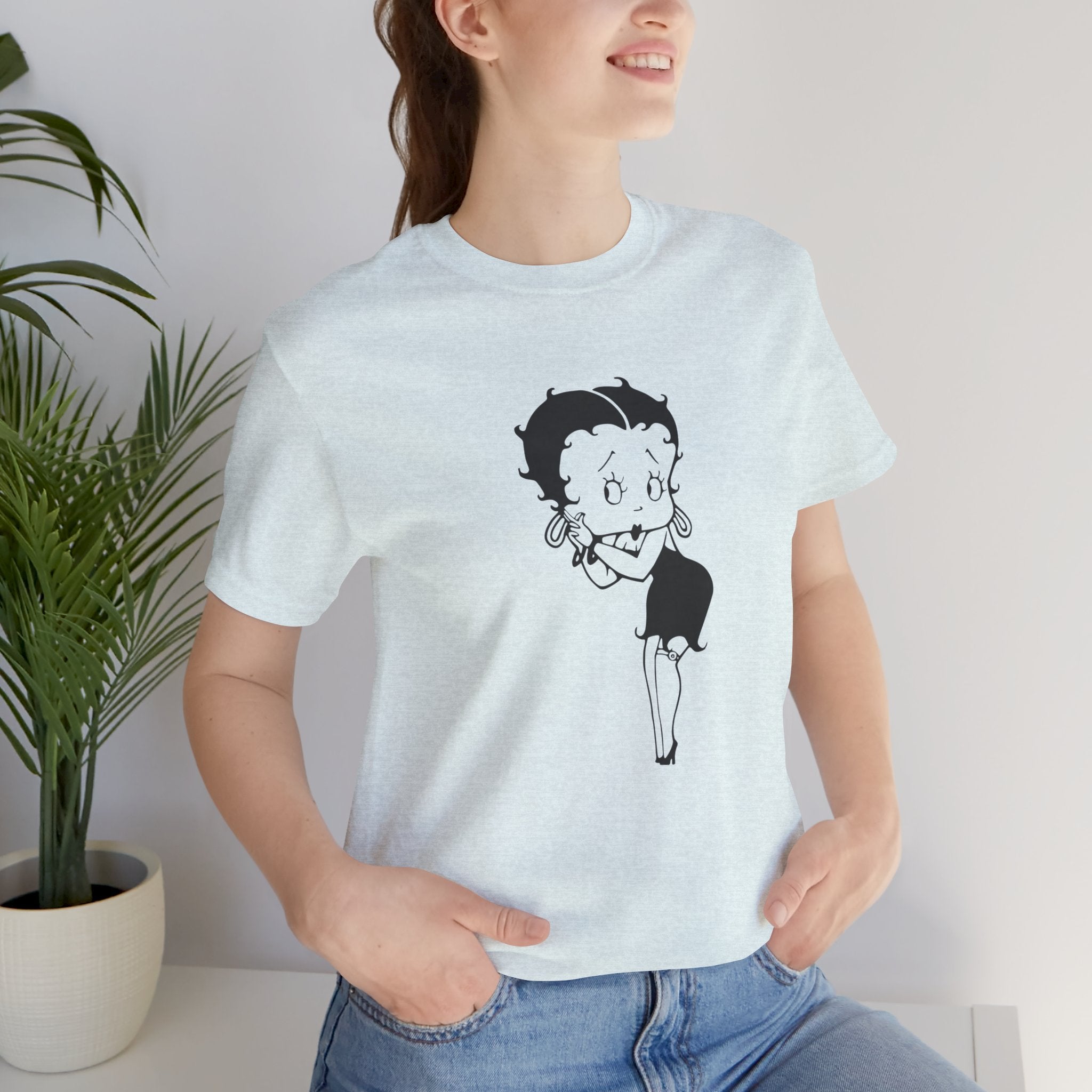 Custom Retro - a - go - go Series Betty Boop Unisex Jersey Short Sleeve T - Shirt - POPvault