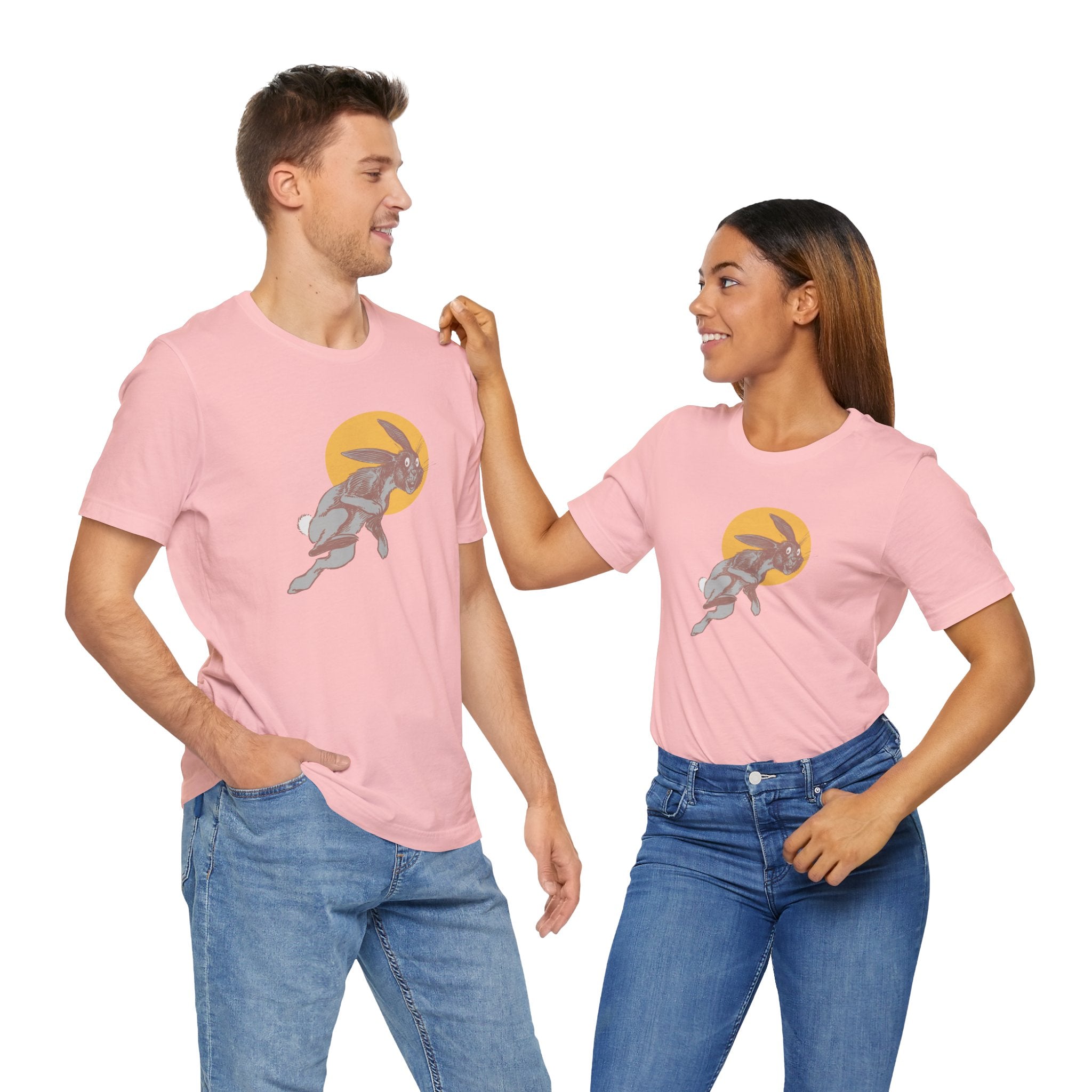 Custom Retro - a - go - go Series Jack - Rabbit Unisex Jersey Short Sleeve T - Shirt - POPvault