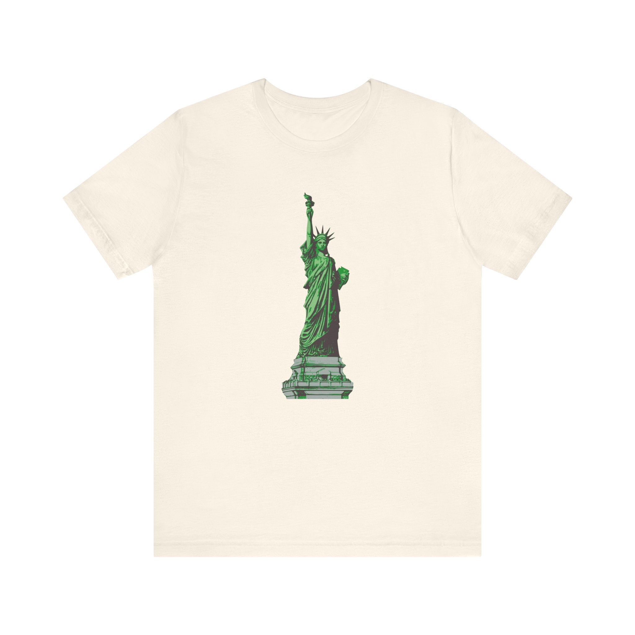 Custom Retro - a - go - go Series Statue of Liberty Unisex Jersey Short Sleeve T - Shirt - POPvault