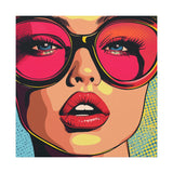 Colorful Pop Art Canvas Print - Woman In Sunglasses Unique Wall Decor