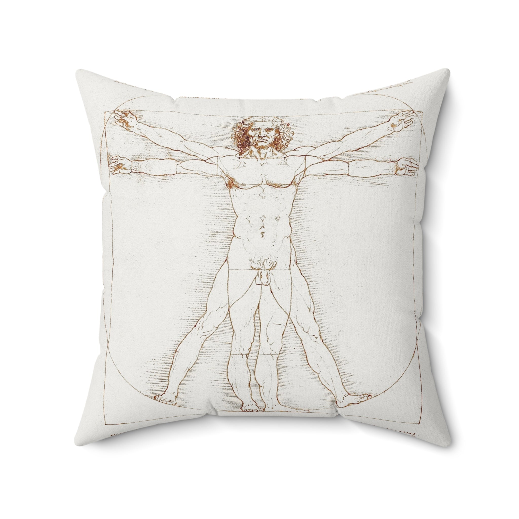 Masters of Art Leonardo da Vinci Vitruvian Man Square Indoor Accent Pillow