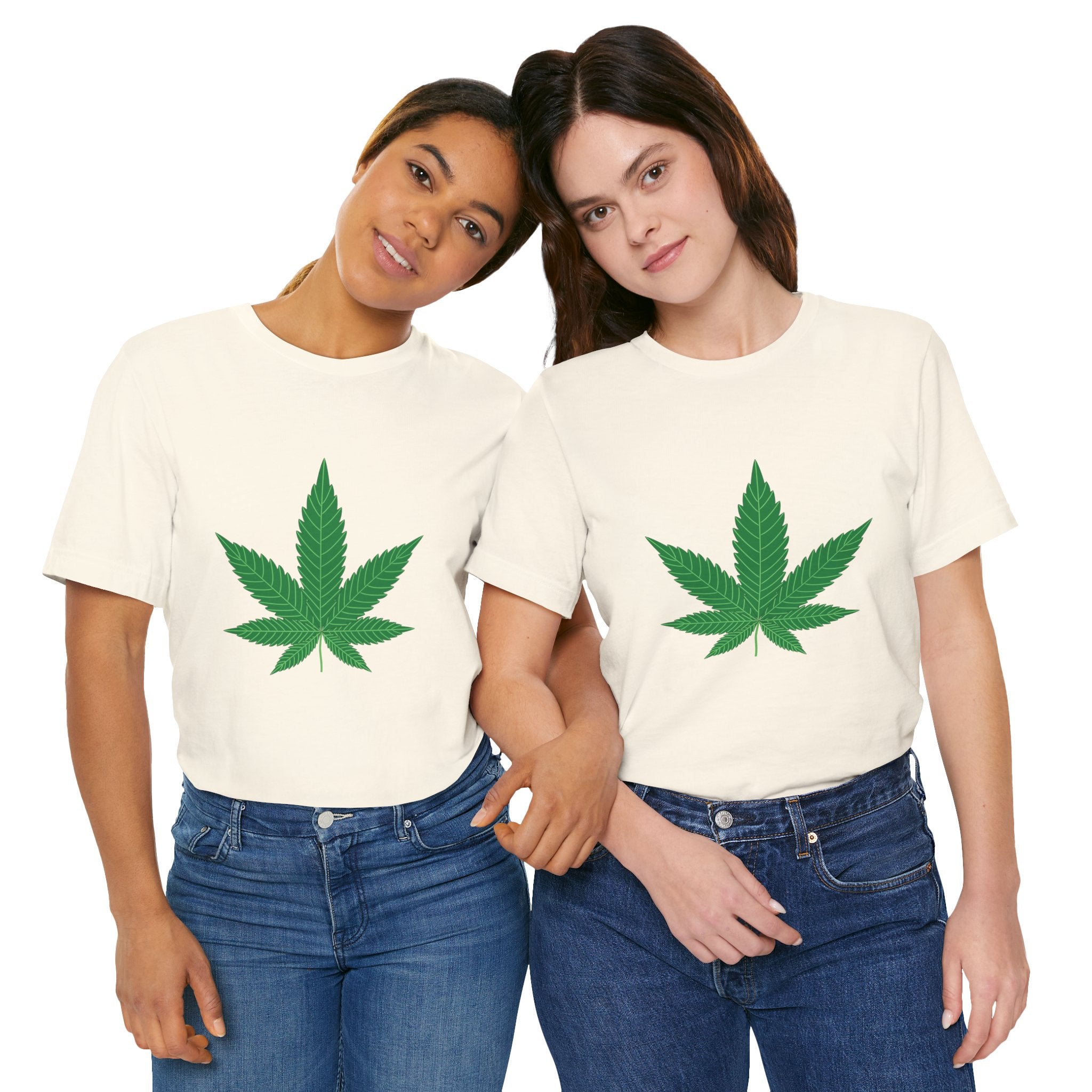 Custom Retro - a - go - go Series Herb Leaf Unisex Jersey Short Sleeve T - Shirt - POPvault