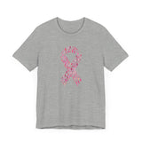 Custom Retro - a - go - go Series Pink Ribbons Unisex Jersey Short Sleeve T - Shirt - POPvault