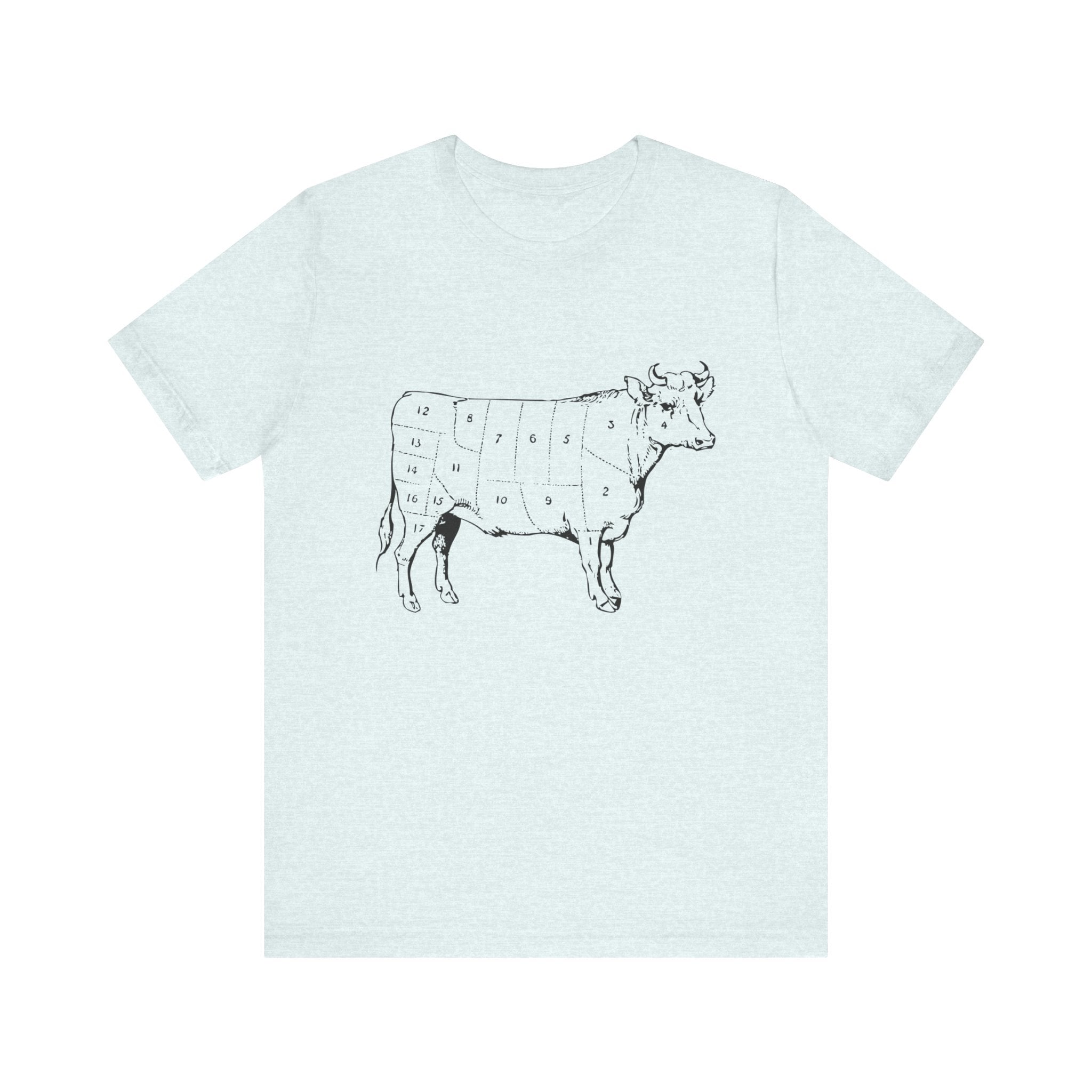 Custom Retro-a-go-go Series Cow Parts Unisex Jersey Short Sleeve T-Shirt - POPvault - 11744179210426021903