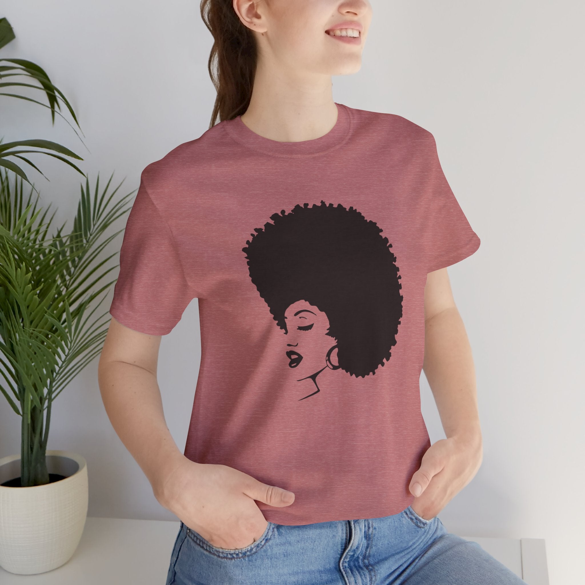 Custom Retro - a - go - go Series 70's Afro Unisex Jersey Short Sleeve T - Shirt - POPvault