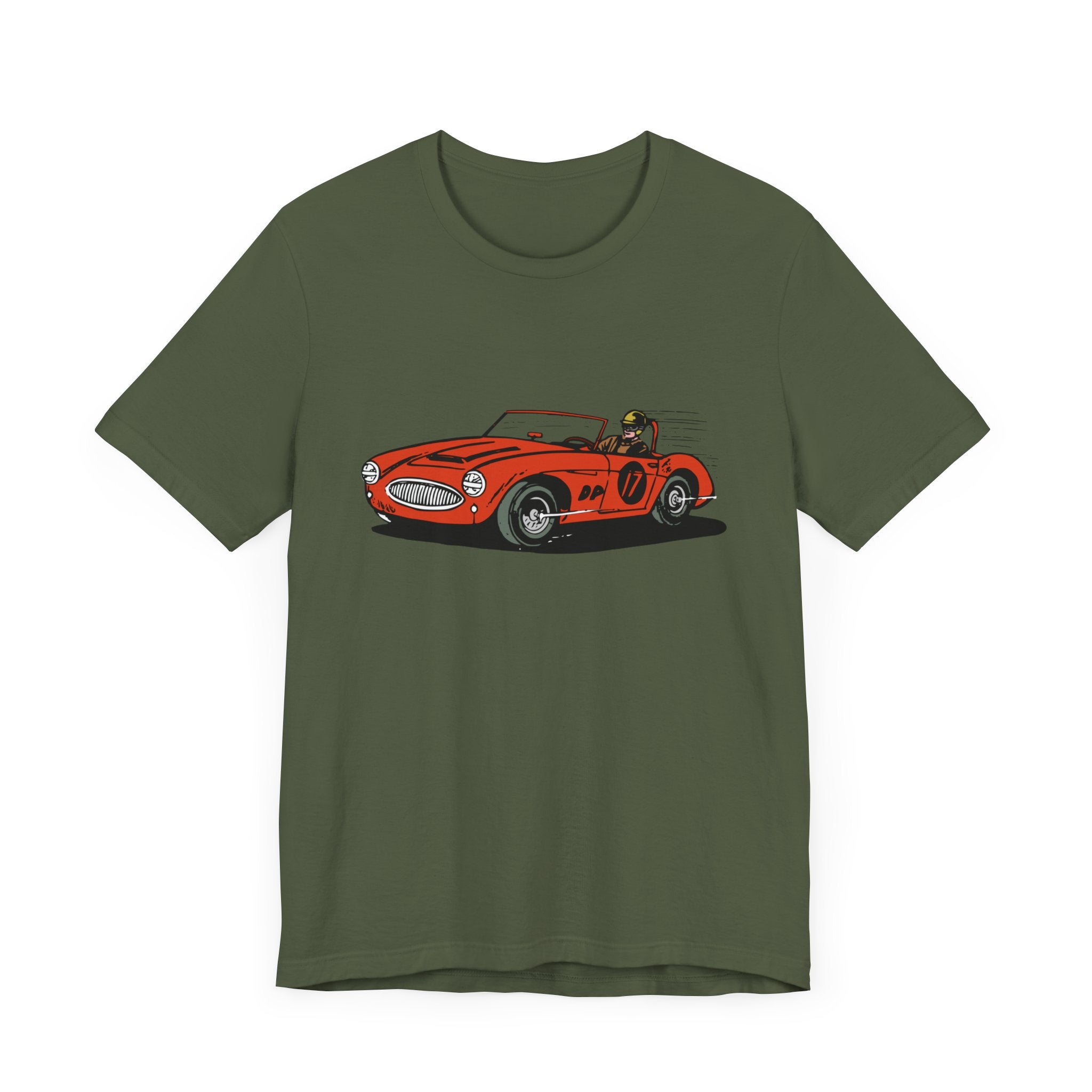 Custom Retro - a - go - go Series Retro Race Car Unisex Jersey Short Sleeve T - Shirt - POPvault