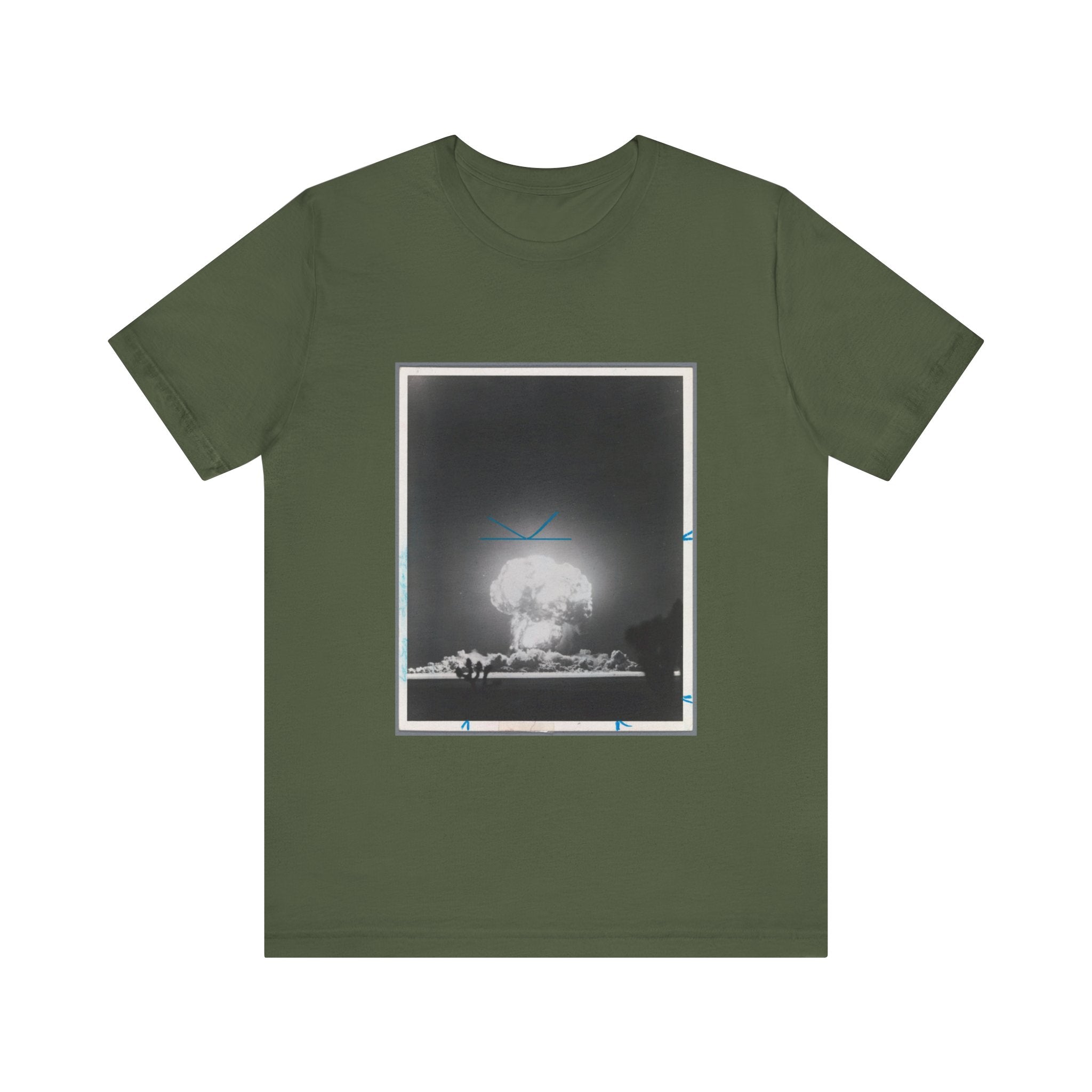 Custom Retro - a - go - go Series Atomic Bomb Test Image Unisex Jersey Short Sleeve T - Shirt - POPvault