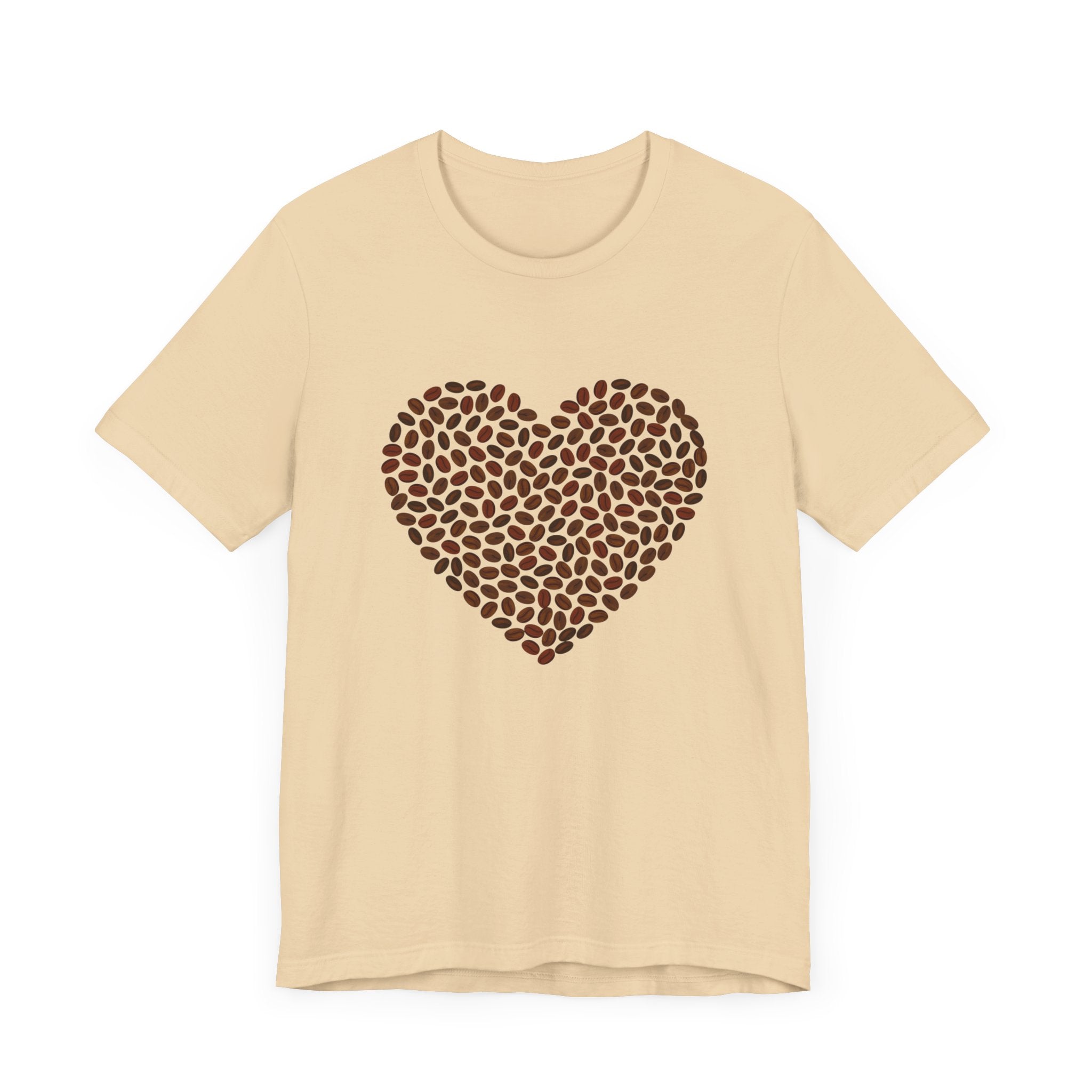 Custom Retro - a - go - go Series Coffee Bean Heart Unisex Jersey Short Sleeve T - Shirt - POPvault