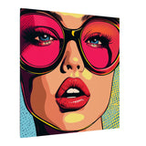 Colorful Pop Art Canvas Print - Woman In Sunglasses Unique Wall Decor