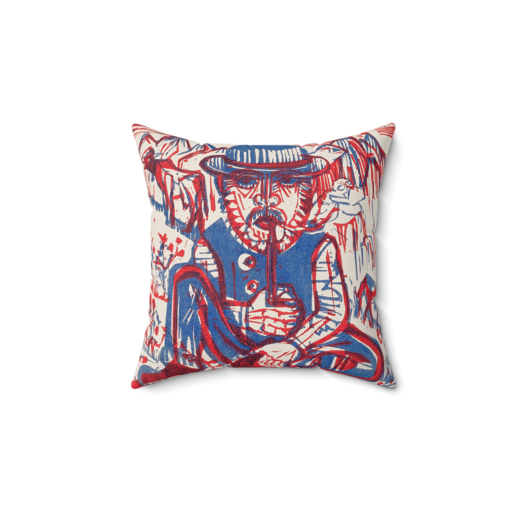 Masters of Art Ernst Ludwig Kirchner Smoking Peasant Square Indoor Accent Pillow