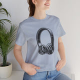 Custom Retro - a - go - go Series Headphones Unisex Jersey Short Sleeve T - Shirt - POPvault