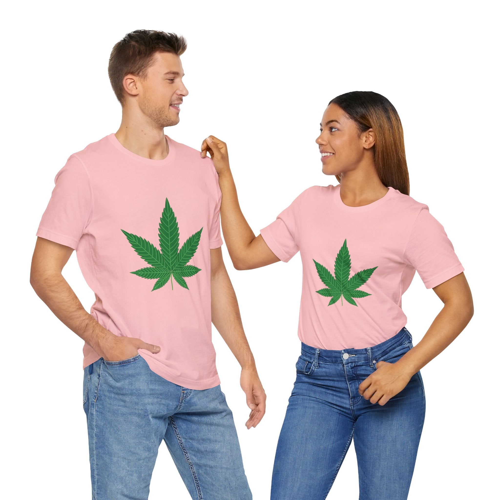 Custom Retro - a - go - go Series Herb Leaf Unisex Jersey Short Sleeve T - Shirt - POPvault