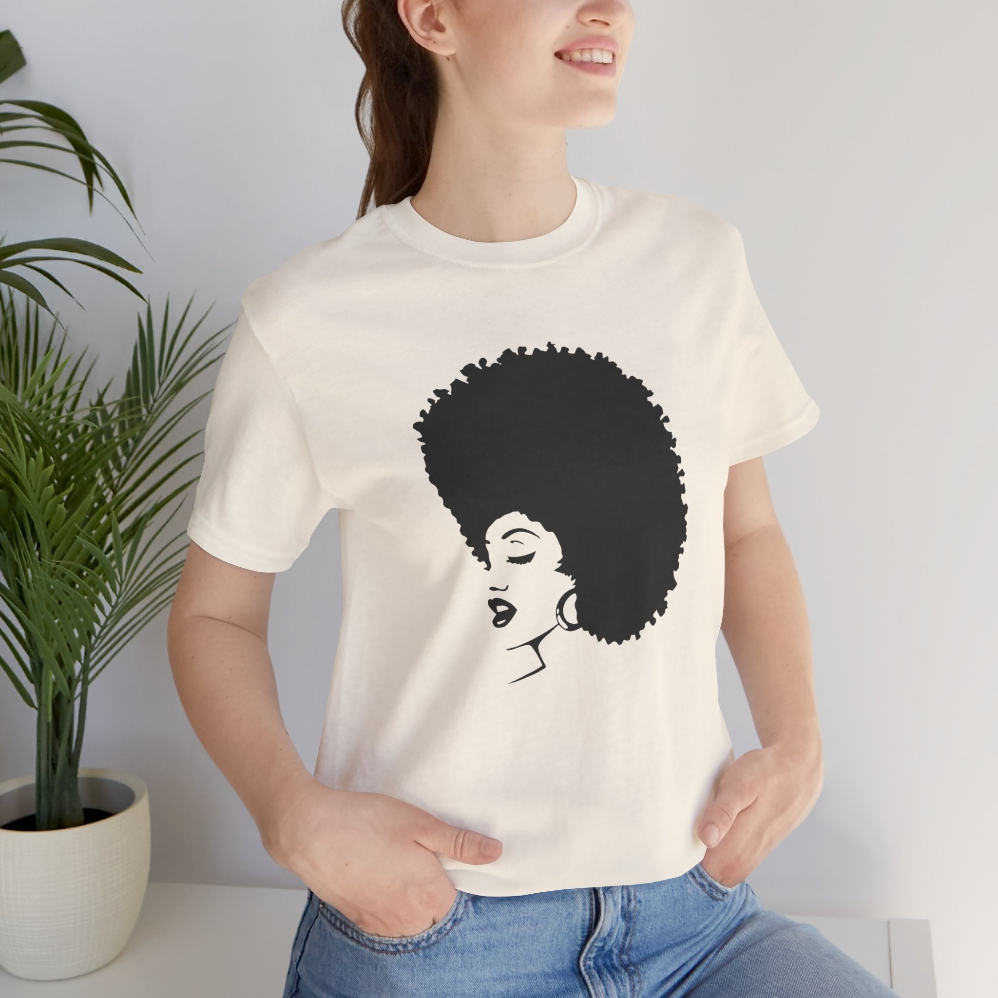 Custom Retro - a - go - go Series 70's Afro Unisex Jersey Short Sleeve T - Shirt - POPvault