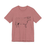 Custom Retro-a-go-go Series Cow Parts Unisex Jersey Short Sleeve T-Shirt - POPvault - 11744179210426021903