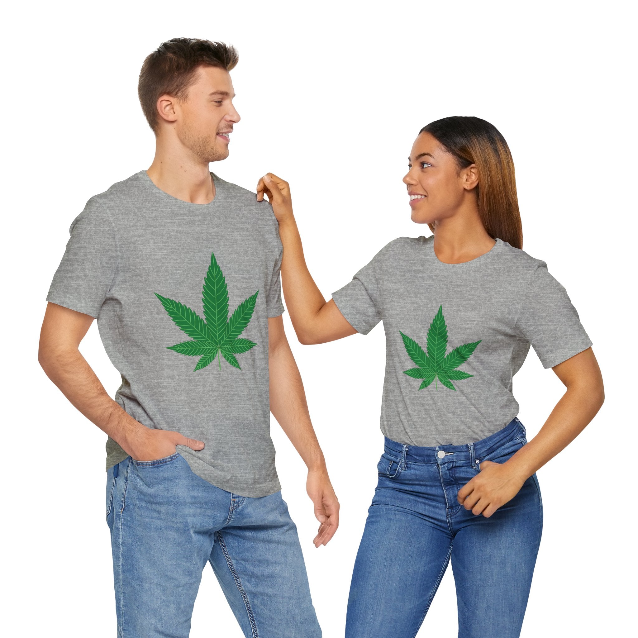 Custom Retro - a - go - go Series Herb Leaf Unisex Jersey Short Sleeve T - Shirt - POPvault