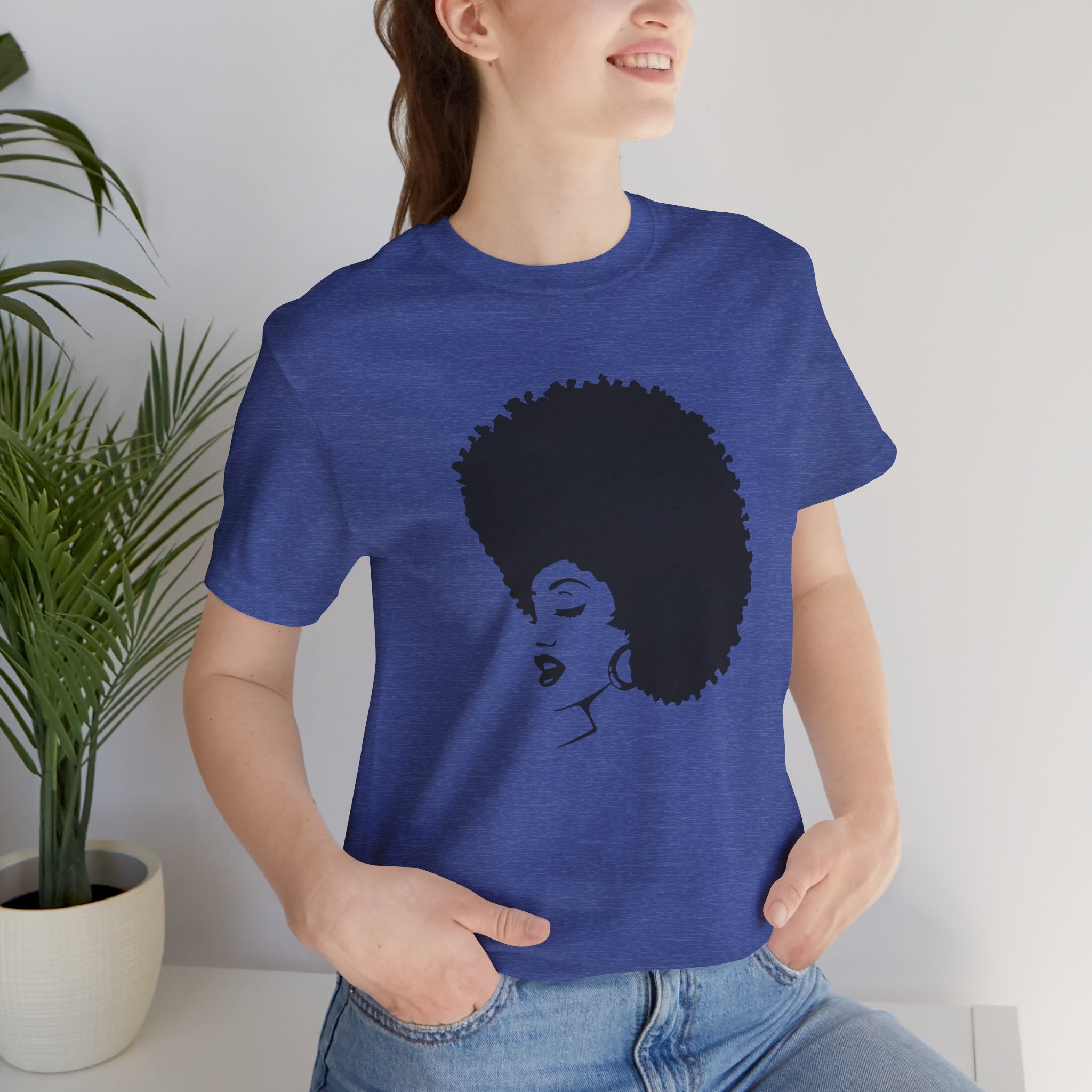 Custom Retro - a - go - go Series 70's Afro Unisex Jersey Short Sleeve T - Shirt - POPvault