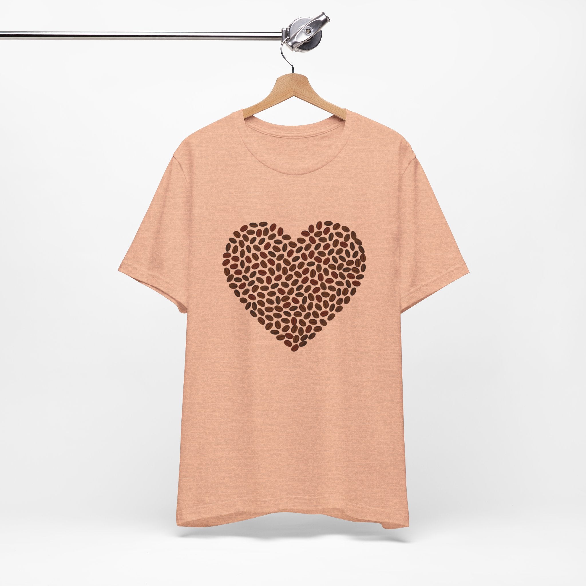 Custom Retro - a - go - go Series Coffee Bean Heart Unisex Jersey Short Sleeve T - Shirt - POPvault