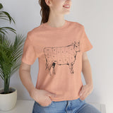 Custom Retro-a-go-go Series Cow Parts Unisex Jersey Short Sleeve T-Shirt - POPvault - 11744179210426021903