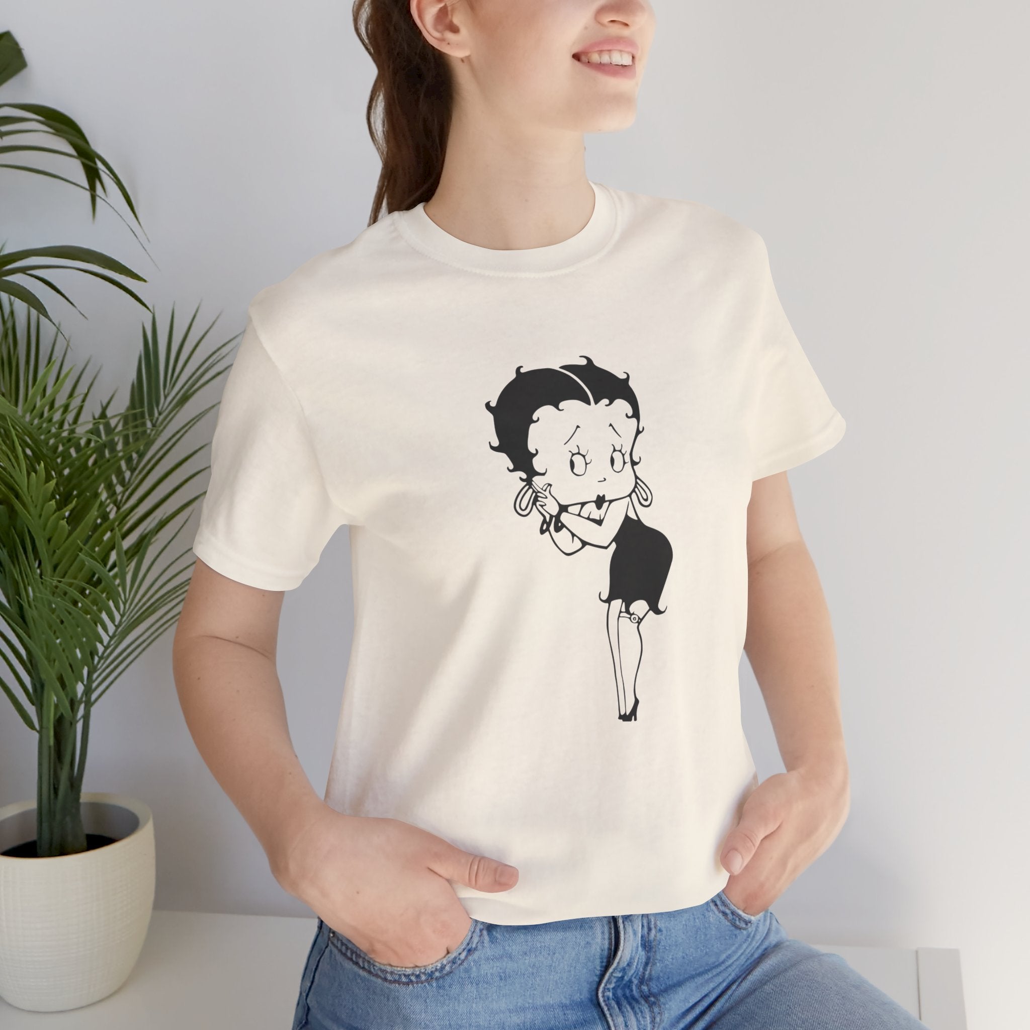 Custom Retro - a - go - go Series Betty Boop Unisex Jersey Short Sleeve T - Shirt - POPvault