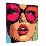 Colorful Pop Art Canvas Print - Woman In Sunglasses Unique Wall Decor
