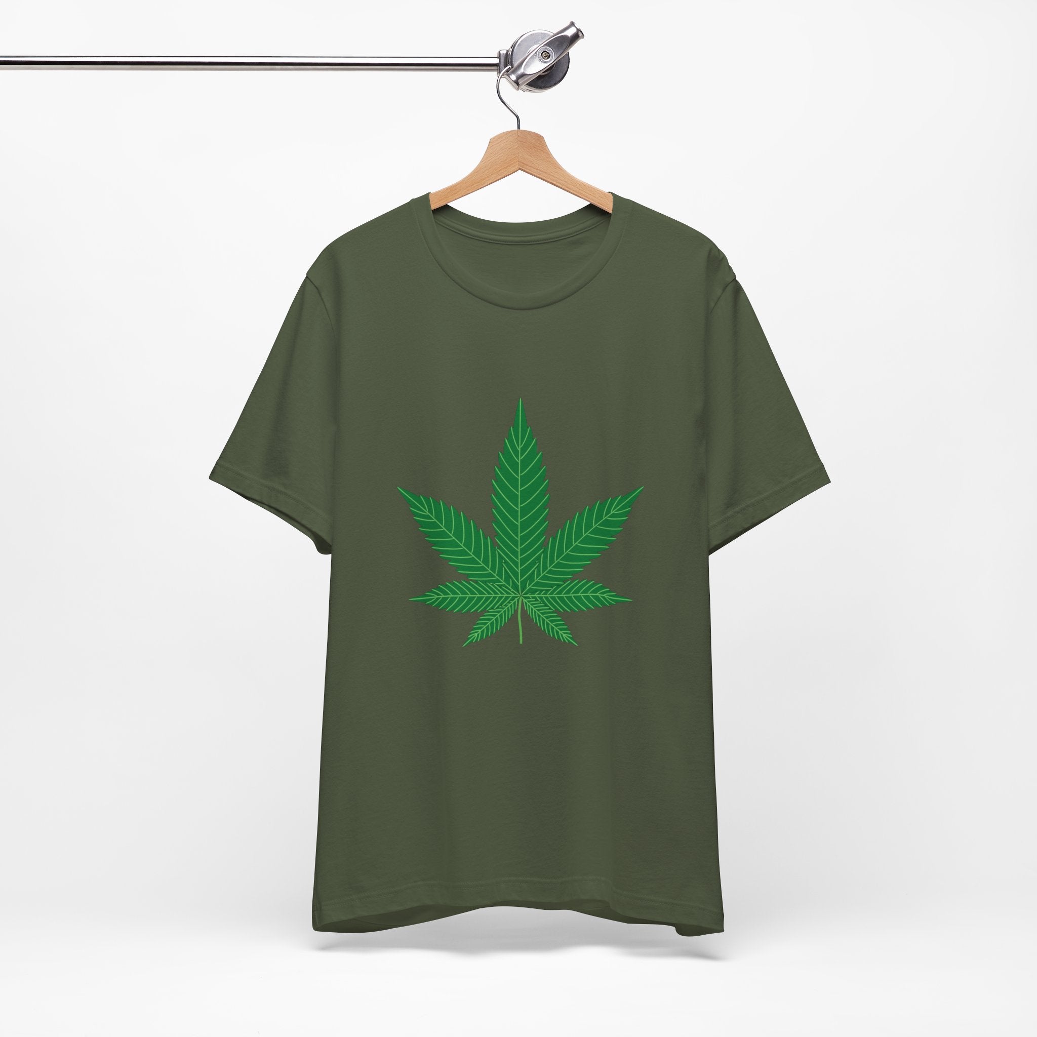 Custom Retro - a - go - go Series Herb Leaf Unisex Jersey Short Sleeve T - Shirt - POPvault