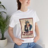 Custom Retro - a - go - go Series Uncle Sam I Want You Unisex Jersey Short Sleeve T - Shirt - POPvault