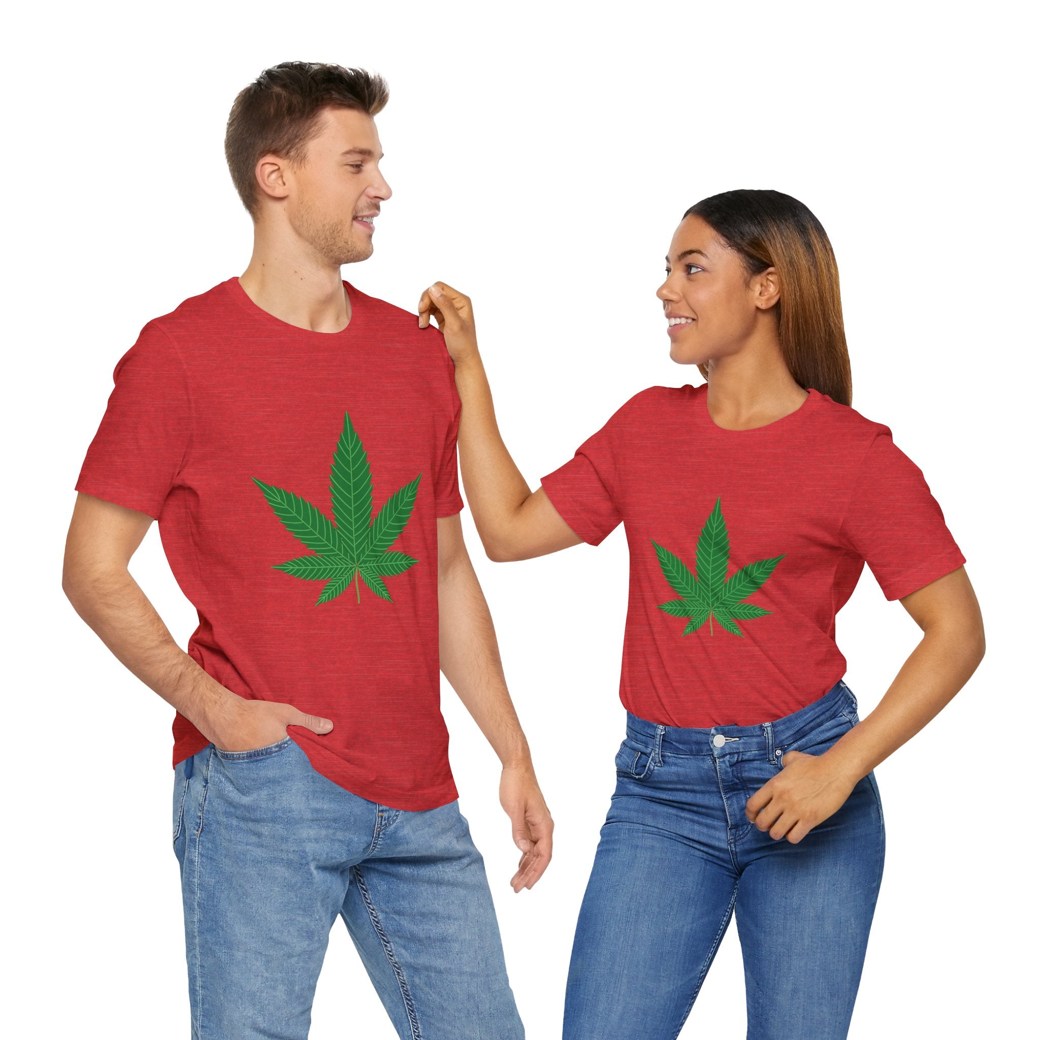 Custom Retro - a - go - go Series Herb Leaf Unisex Jersey Short Sleeve T - Shirt - POPvault