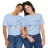 Custom Retro - a - go - go Series Cow Parts Unisex Jersey Short Sleeve T - Shirt - POPvault