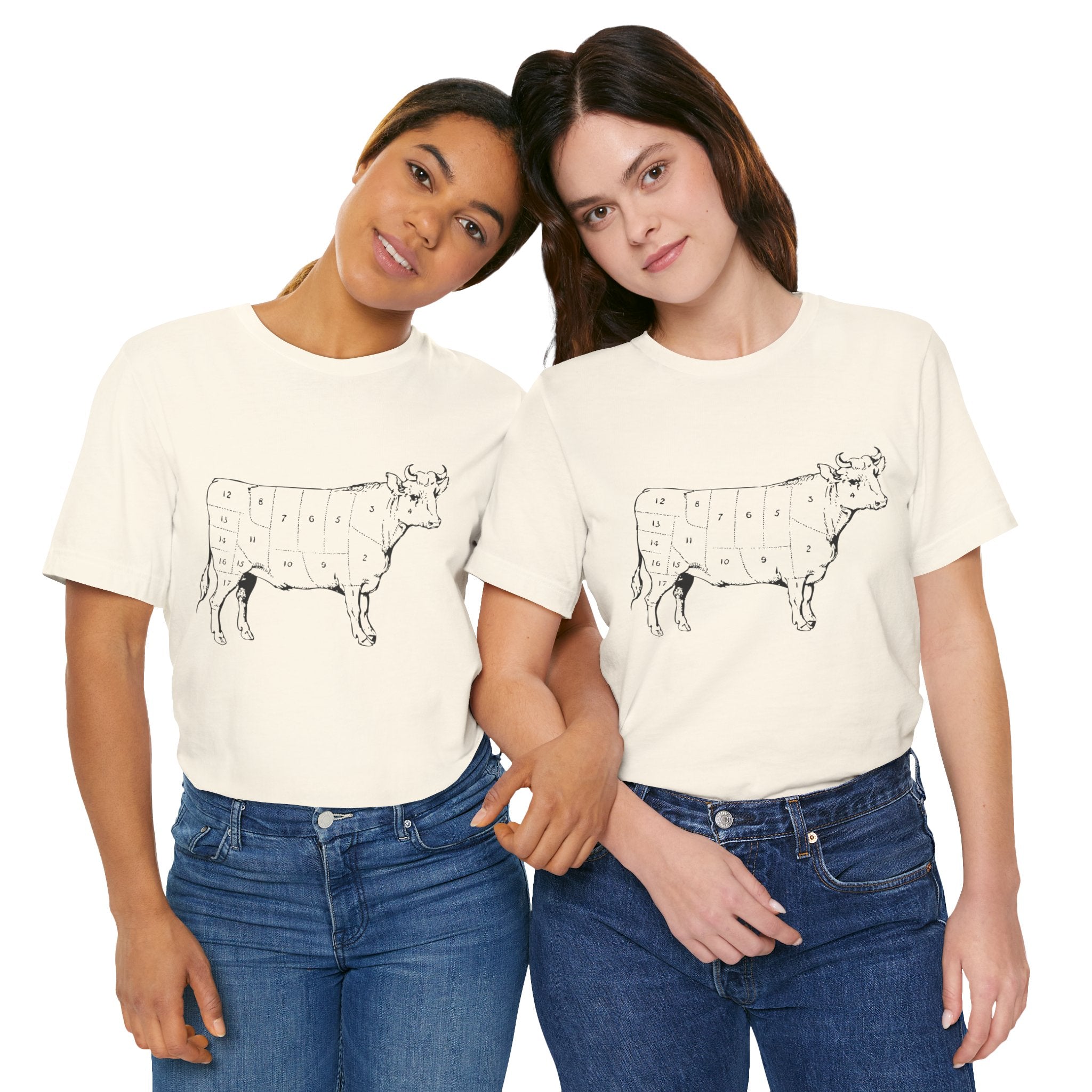 Custom Retro-a-go-go Series Cow Parts Unisex Jersey Short Sleeve T-Shirt - POPvault - 11744179210426021903