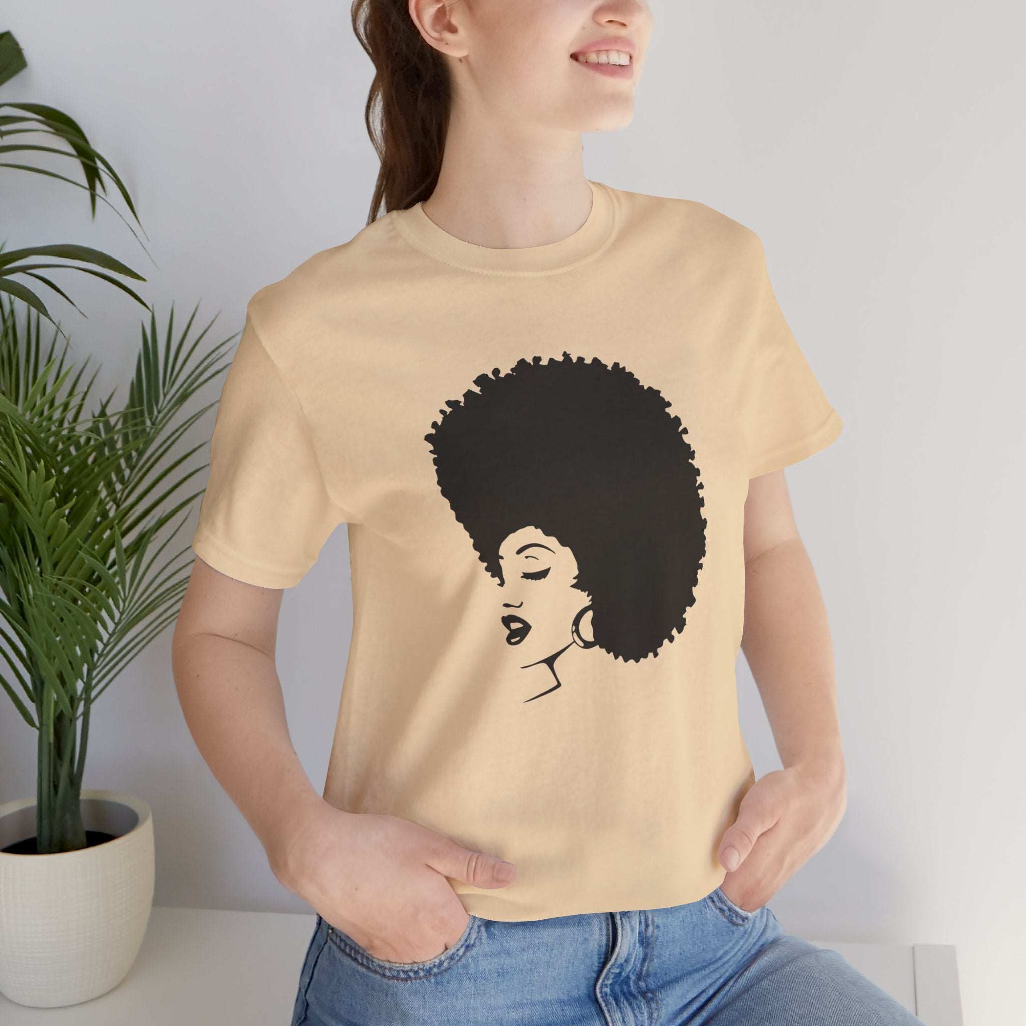 Custom Retro - a - go - go Series 70's Afro Unisex Jersey Short Sleeve T - Shirt - POPvault