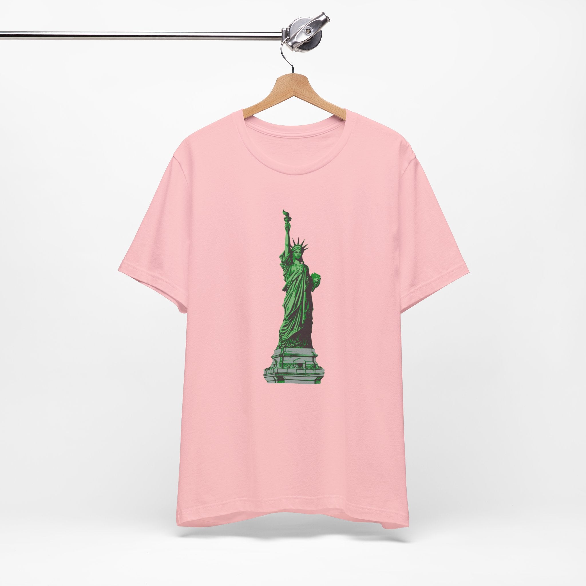 Custom Retro - a - go - go Series Statue of Liberty Unisex Jersey Short Sleeve T - Shirt - POPvault