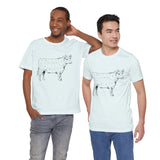 Custom Retro-a-go-go Series Cow Parts Unisex Jersey Short Sleeve T-Shirt - POPvault - 11744179210426021903