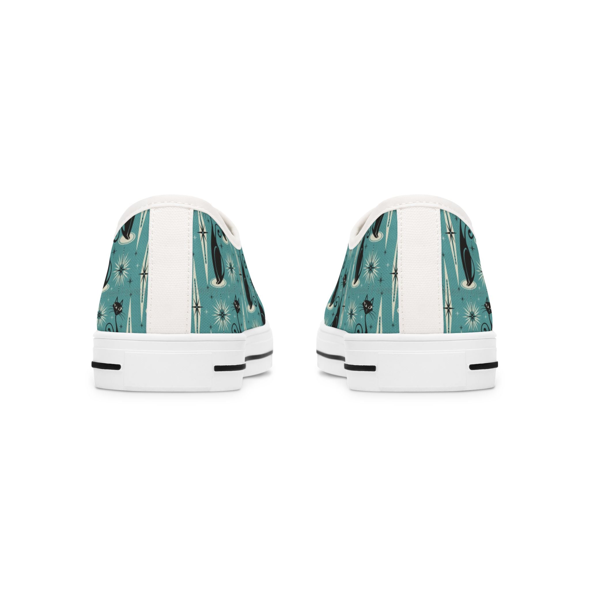 Mid-Century Retro Coolest Kitty Cats Low Top Women's Casual Canvas Sneakers