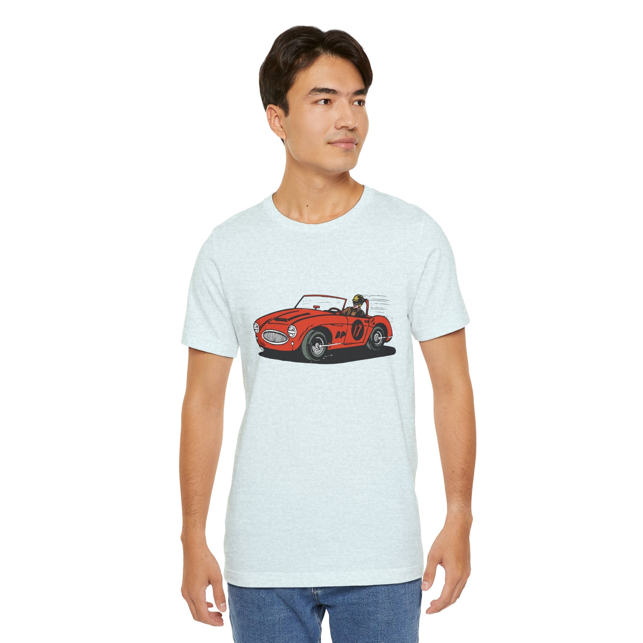 Custom Retro - a - go - go Series Retro Race Car Unisex Jersey Short Sleeve T - Shirt - POPvault