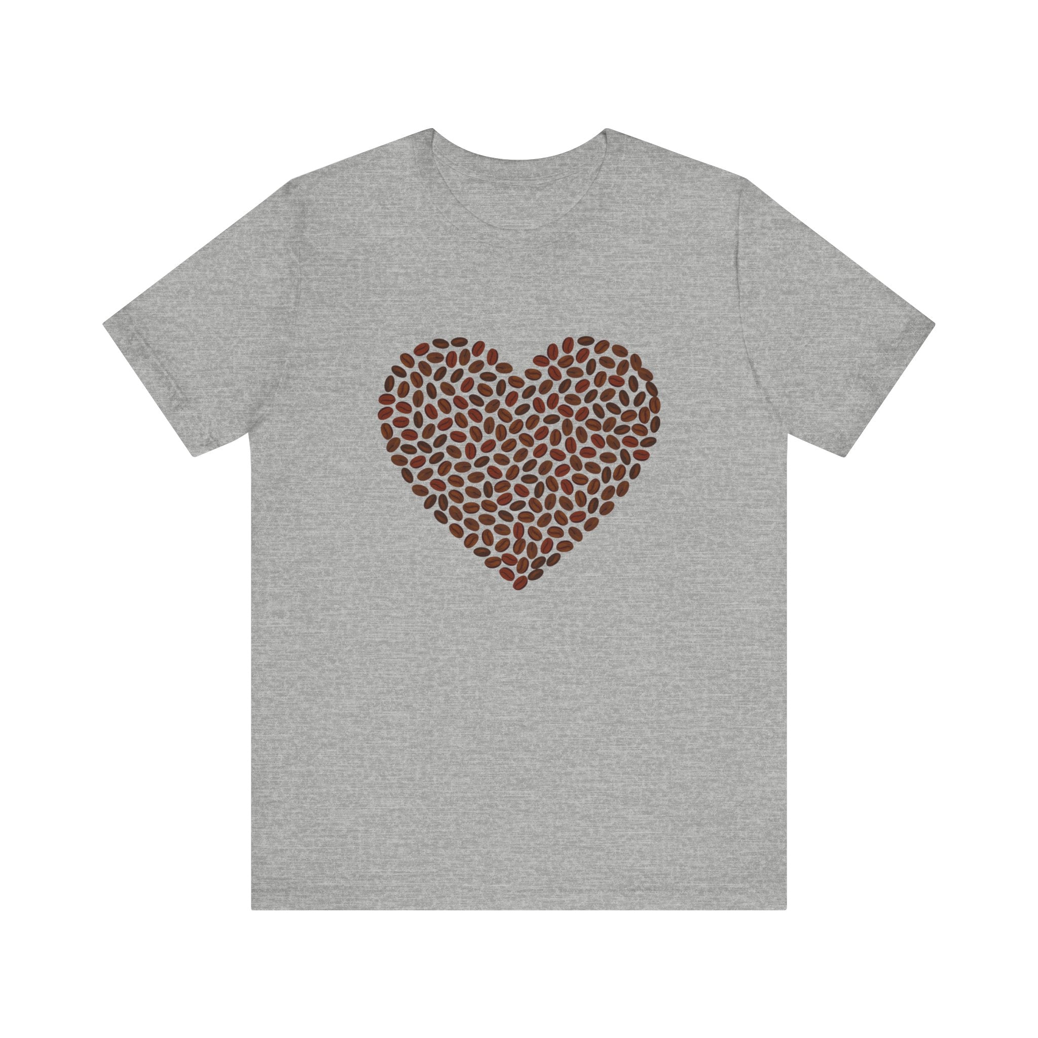 Custom Retro - a - go - go Series Coffee Bean Heart Unisex Jersey Short Sleeve T - Shirt - POPvault