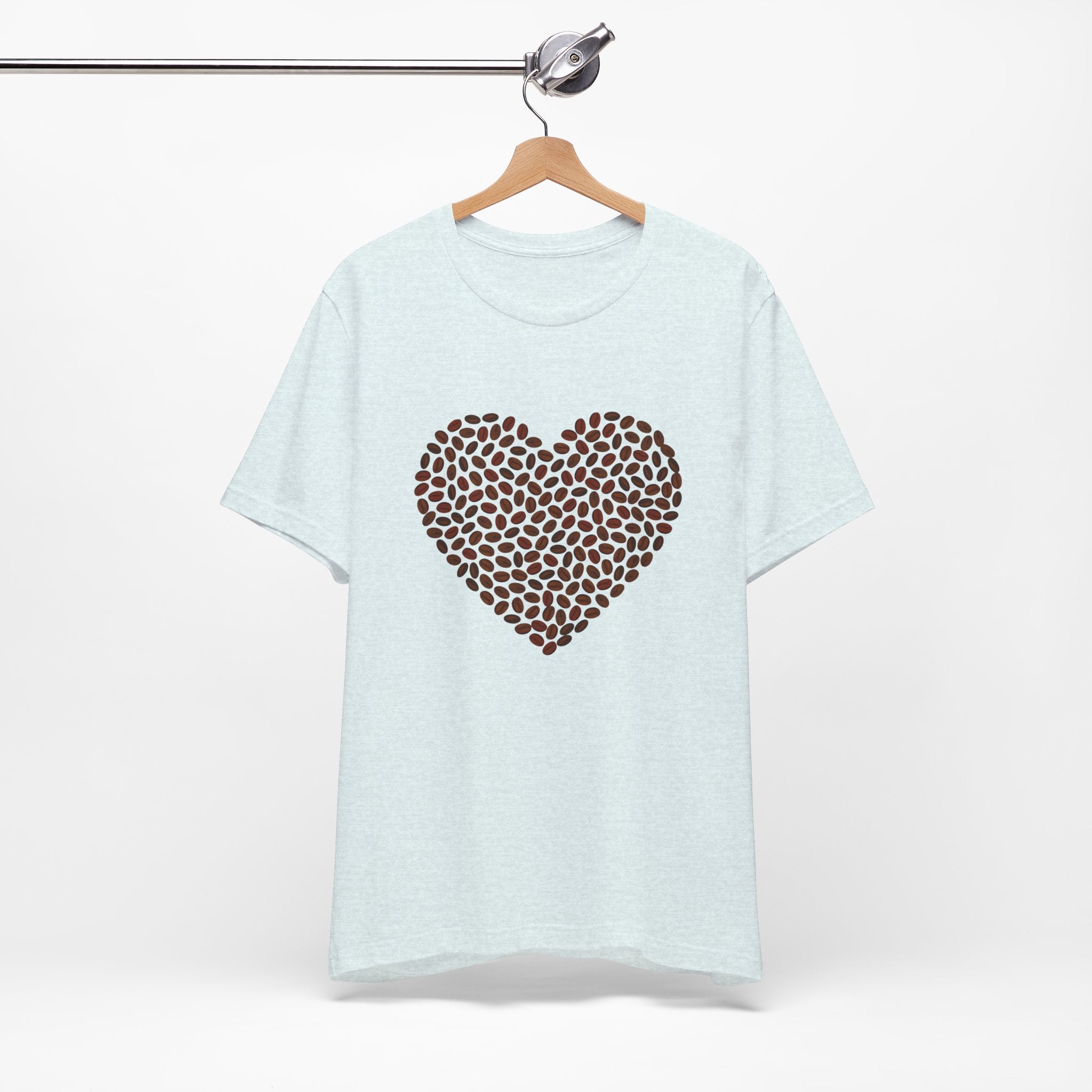 Custom Retro - a - go - go Series Coffee Bean Heart Unisex Jersey Short Sleeve T - Shirt - POPvault